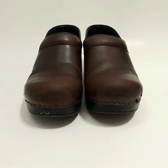 Dansko Professional Leather Clogs 39 Antique Brown Oiled Nursing Dental Clinic - Picture 3 of 8